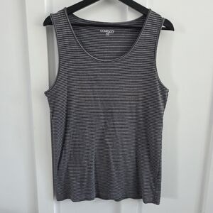 ✨️5$ Add on✨️Ellen Tracy Striped Tank Top - Black & Grey Nautical Style, Size XL